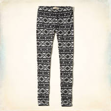 Hollister Black & White Patterned Leggings