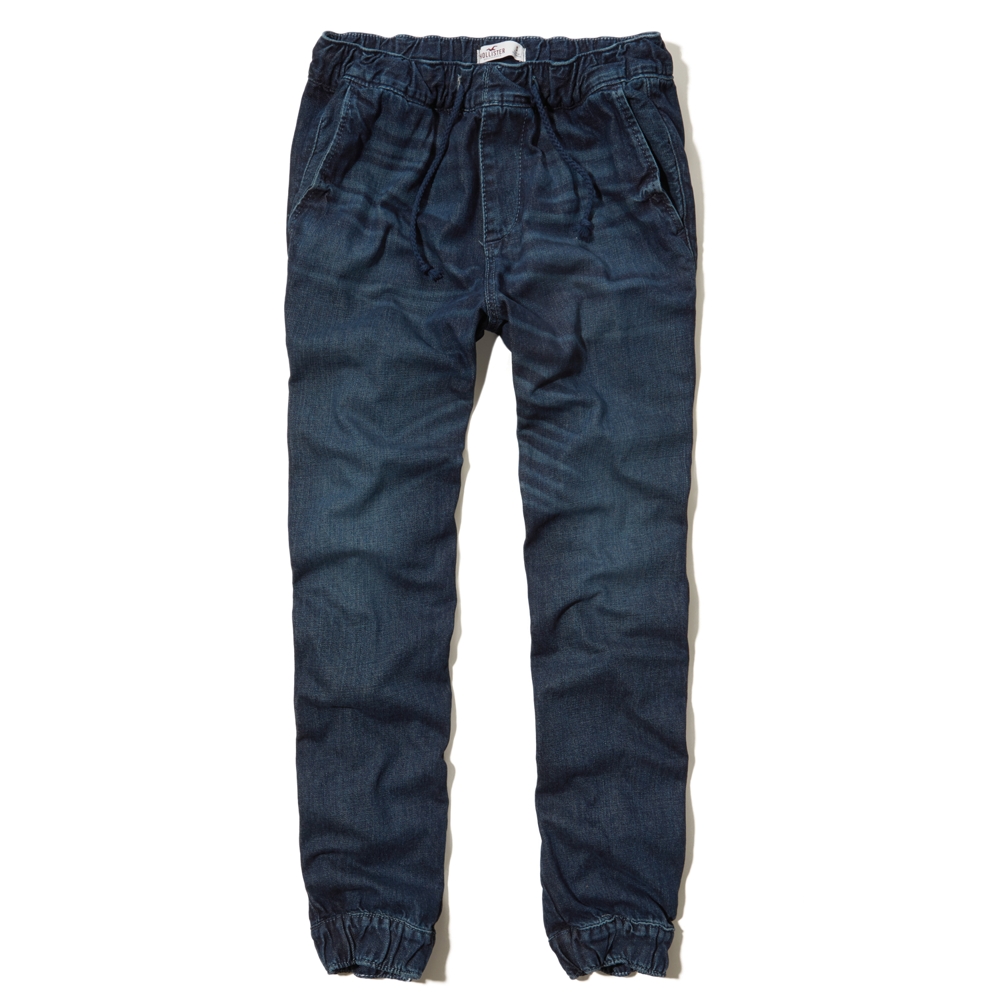 hollister denim joggers