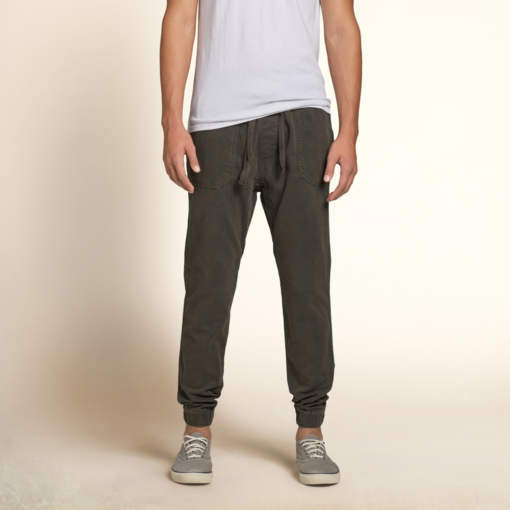 twill joggers womens hollister