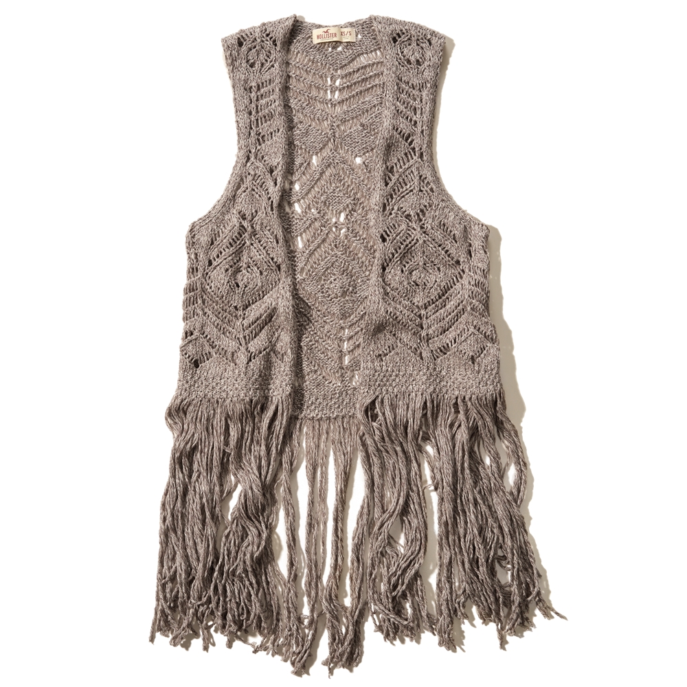 Girls Fringe Hem Knit Vest Girls Clearance