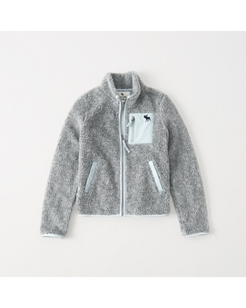 abercrombie full zip sherpa jacket