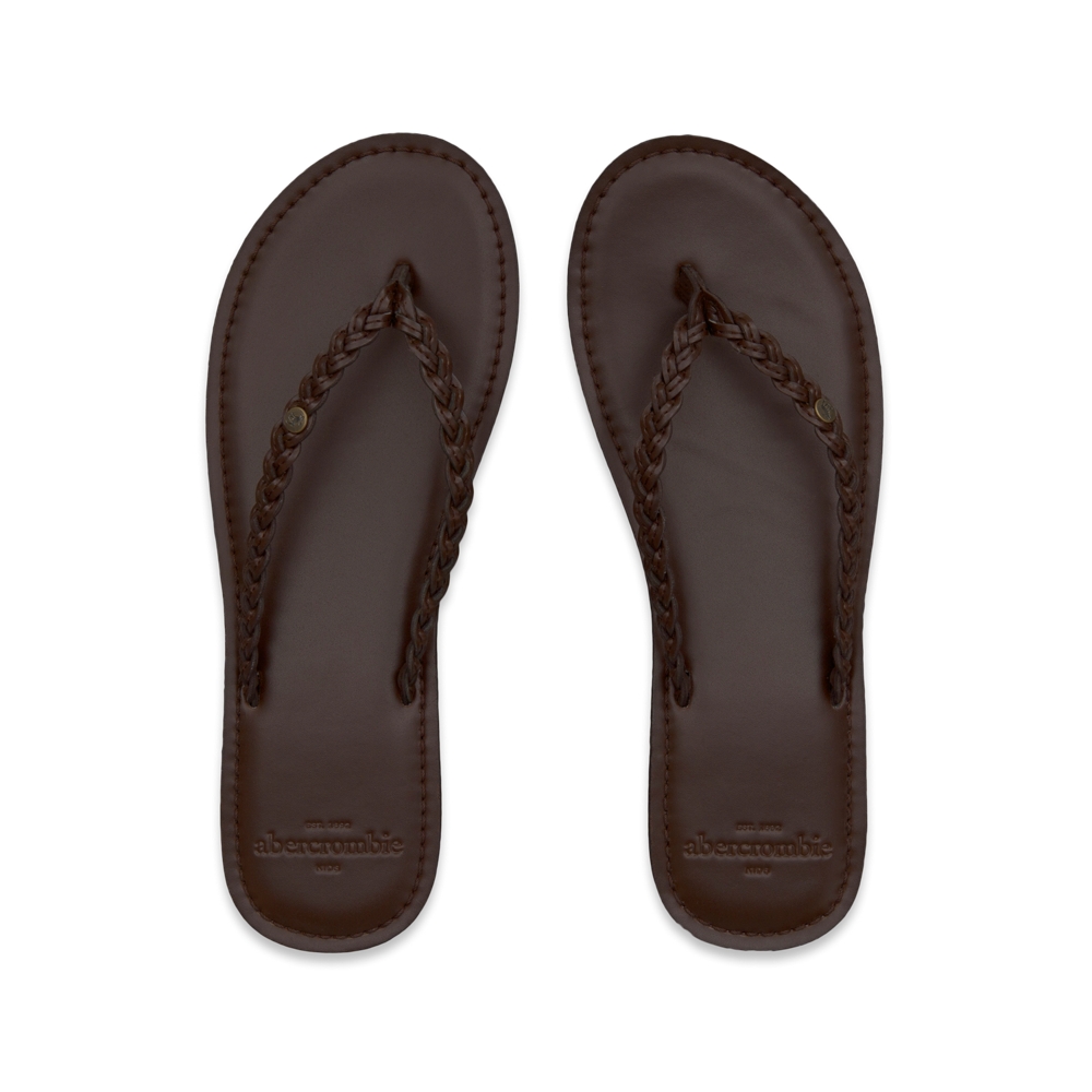 girls braided flip flops