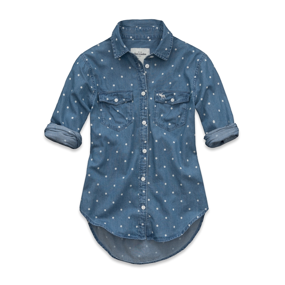 girls kirstie dot denim shirt