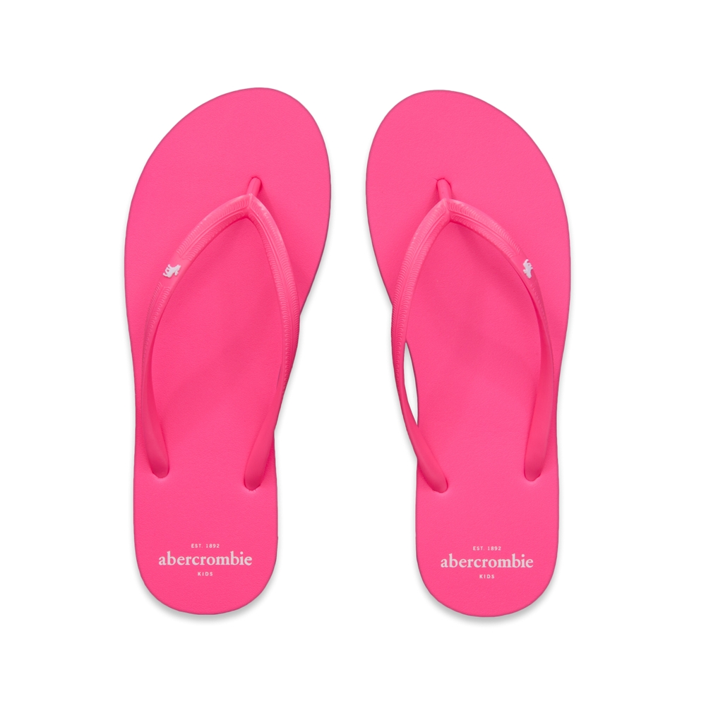 girls bright neon flip flops