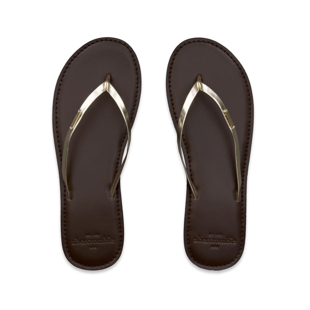 girls metallic shine flip flops