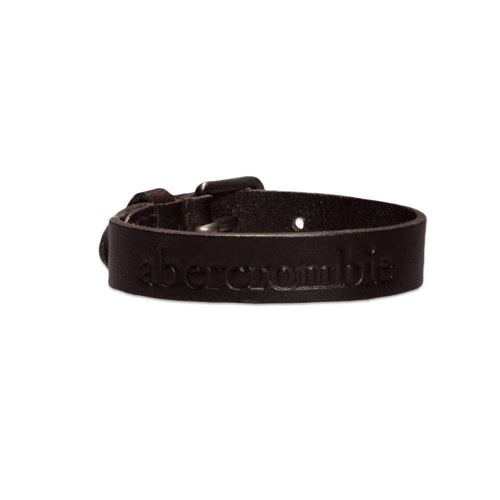 guys genuine leather logo bracelet