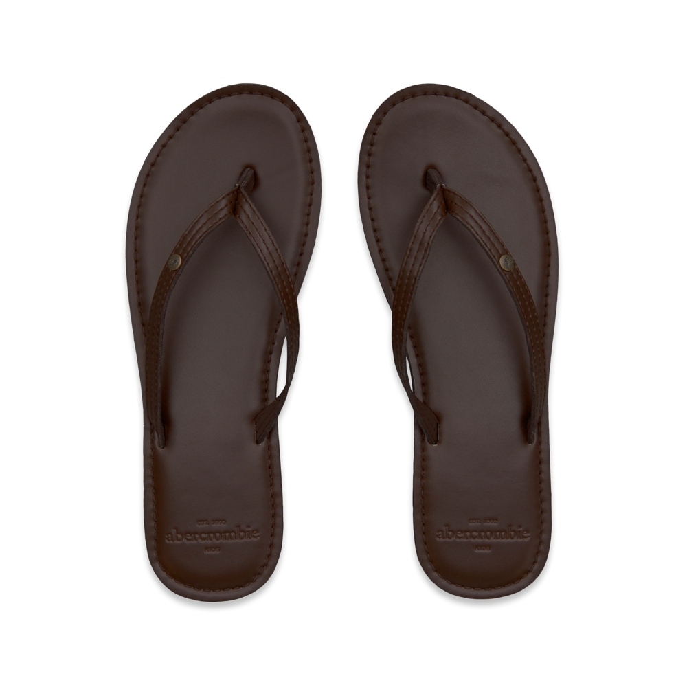 girls leather flip flops