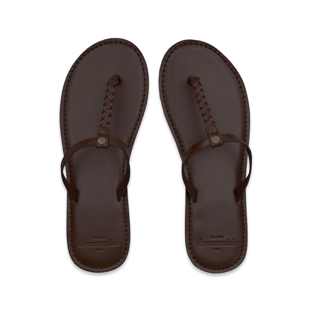 girls leather flip flops