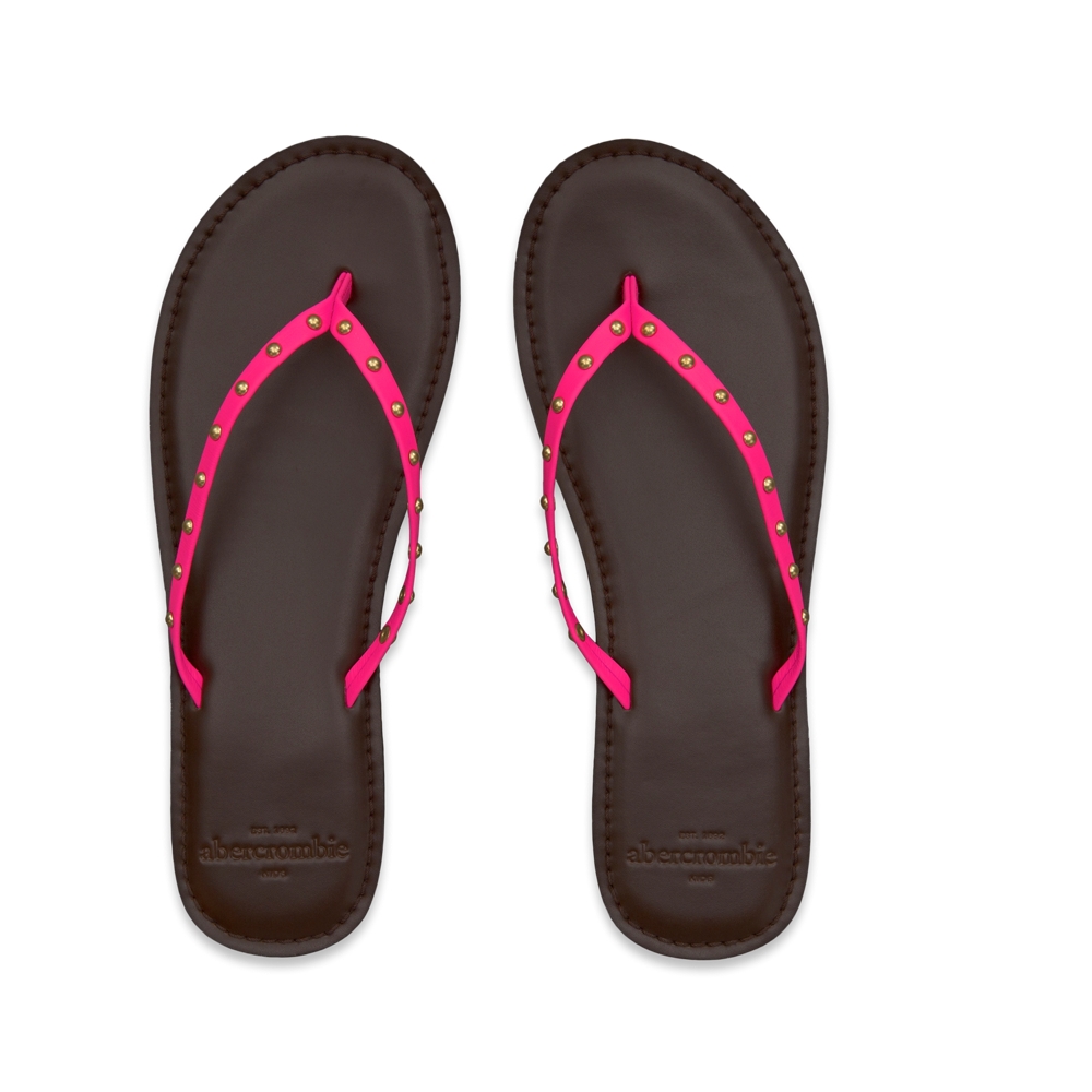 girls vintage leather flip flops