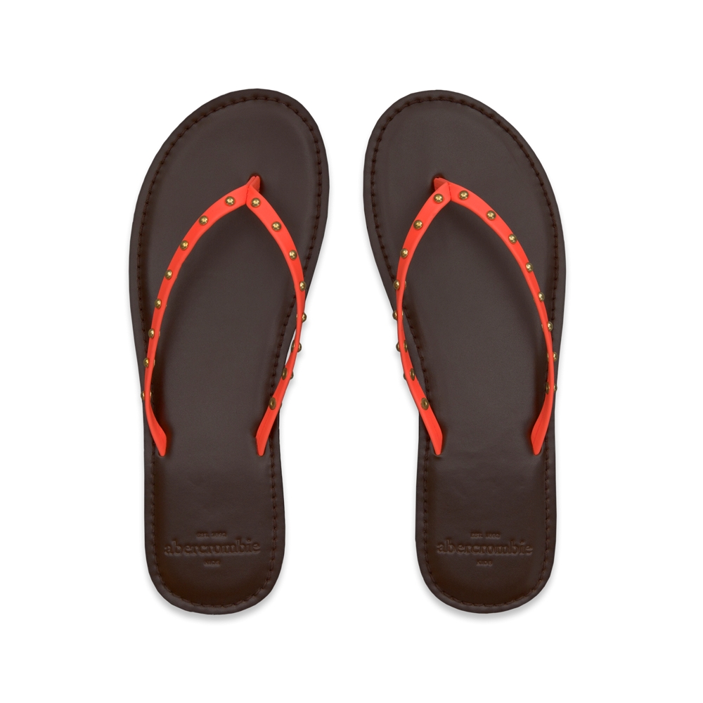 girls vintage leather flip flops