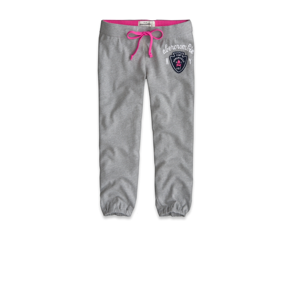 girls a&f banded crop sweatpants