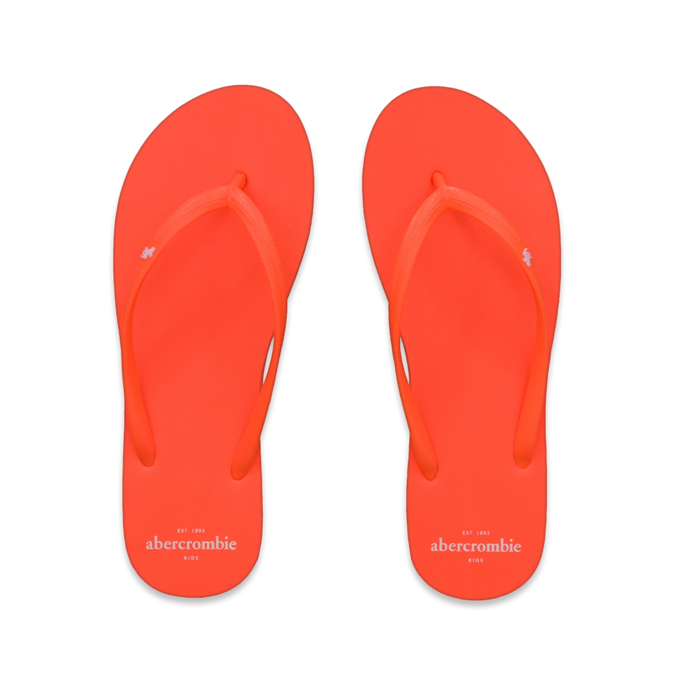 girls bright neon flip flops