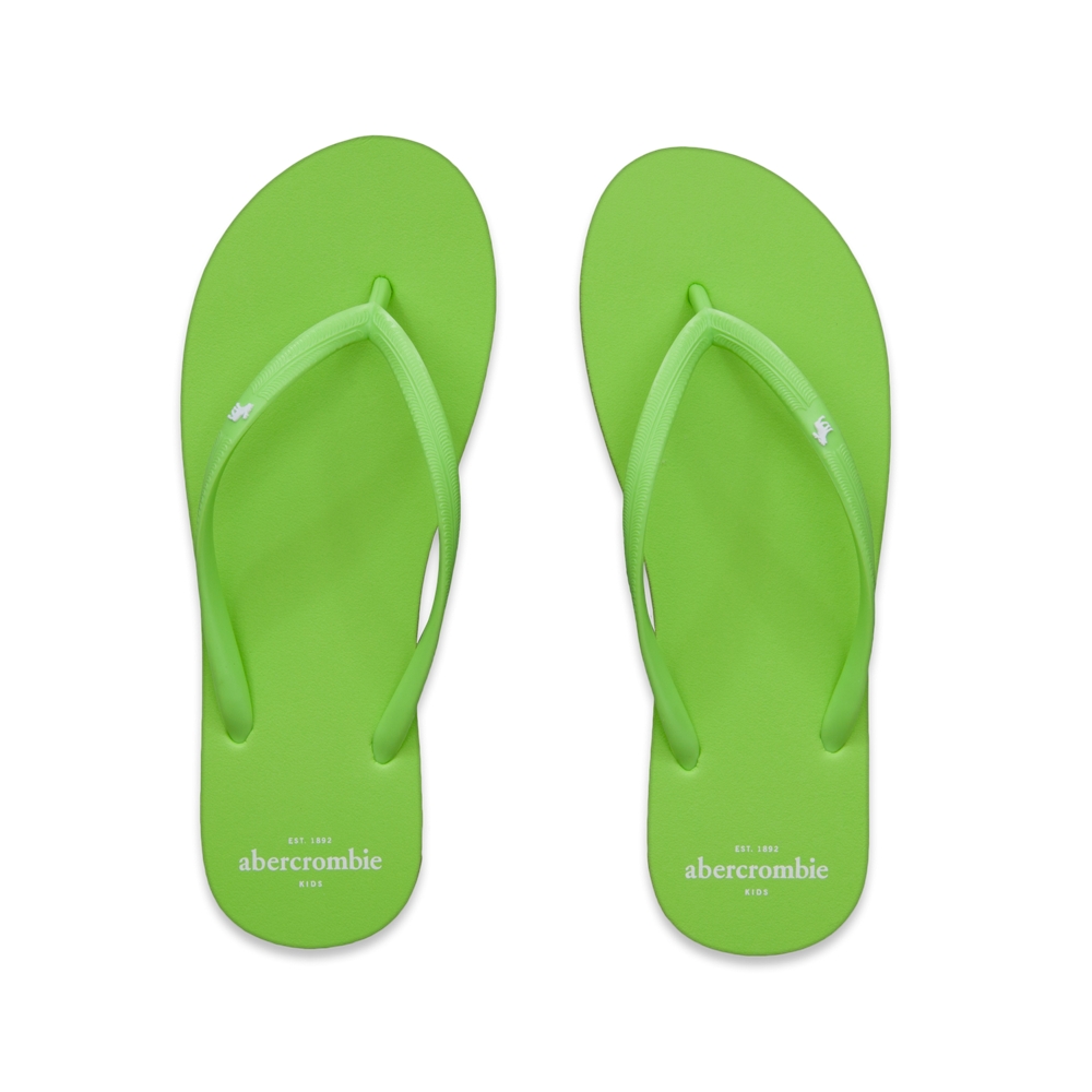 girls bright neon flip flops