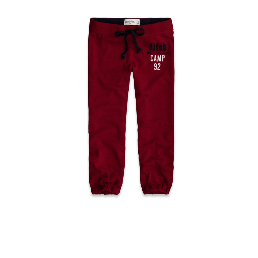 girls a&f banded crop sweatpants