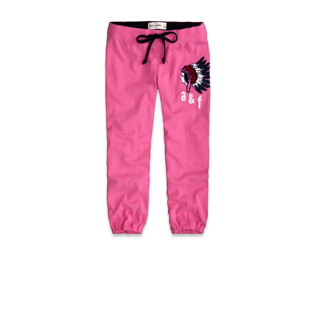girls a&f banded crop sweatpants