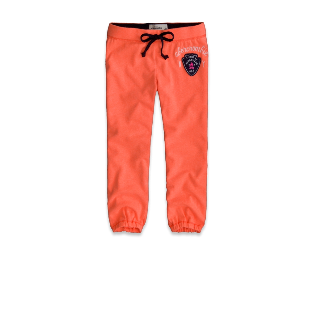 girls a&f banded crop sweatpants