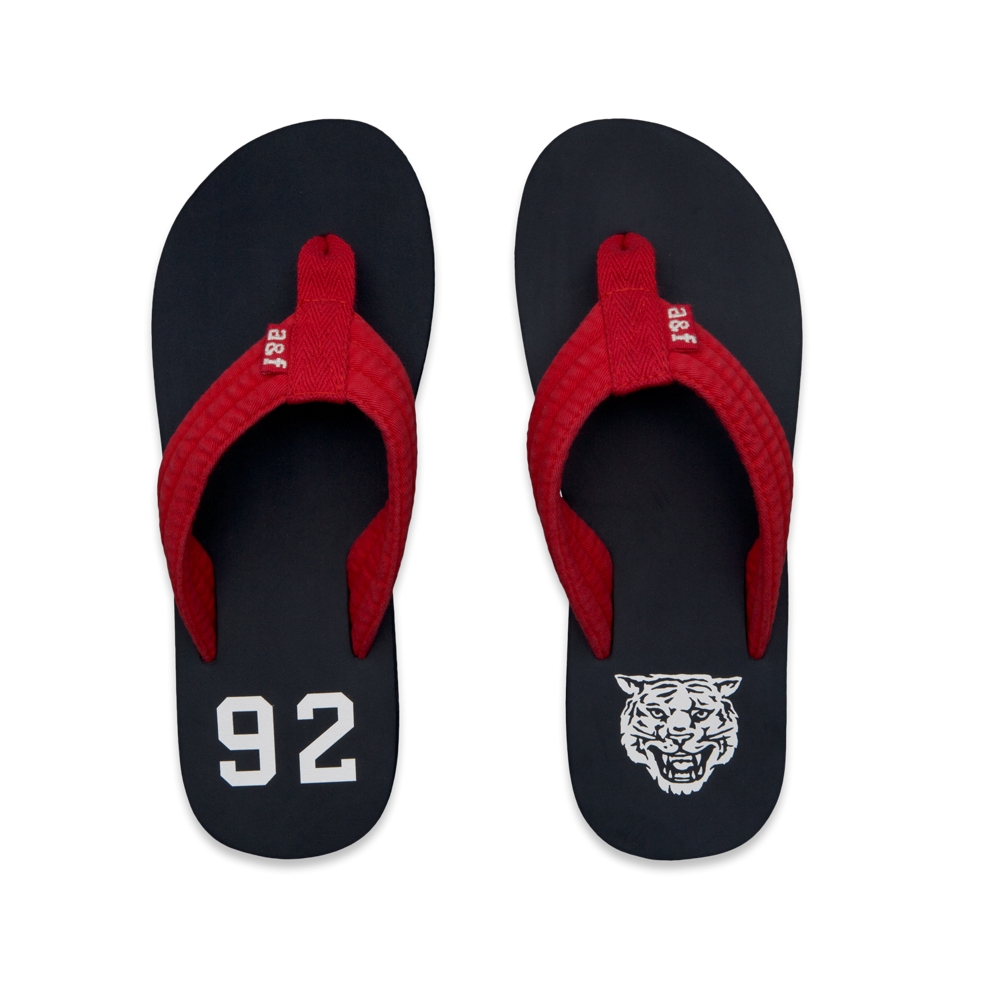 guys vintage varsity flip flops