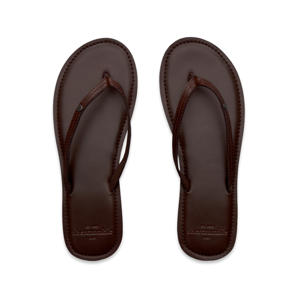 girls leather flip flops