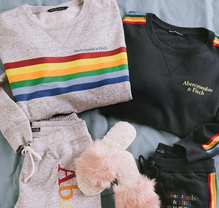 Abercrombie and fitch rainbow hoodie clearance
