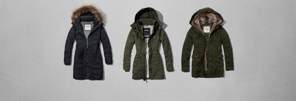 abercrombie & fitch women's parkas