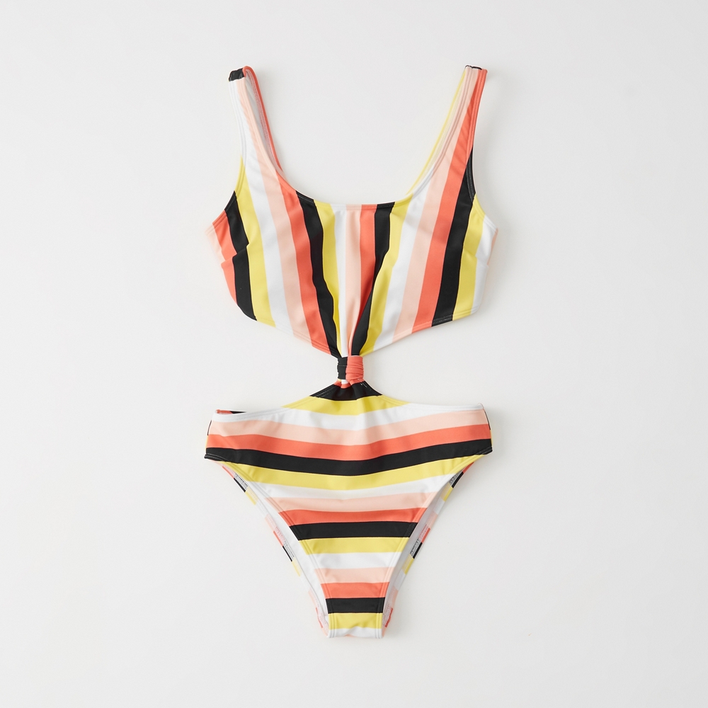 Womens Knot-Front One Piece Swimsuit 