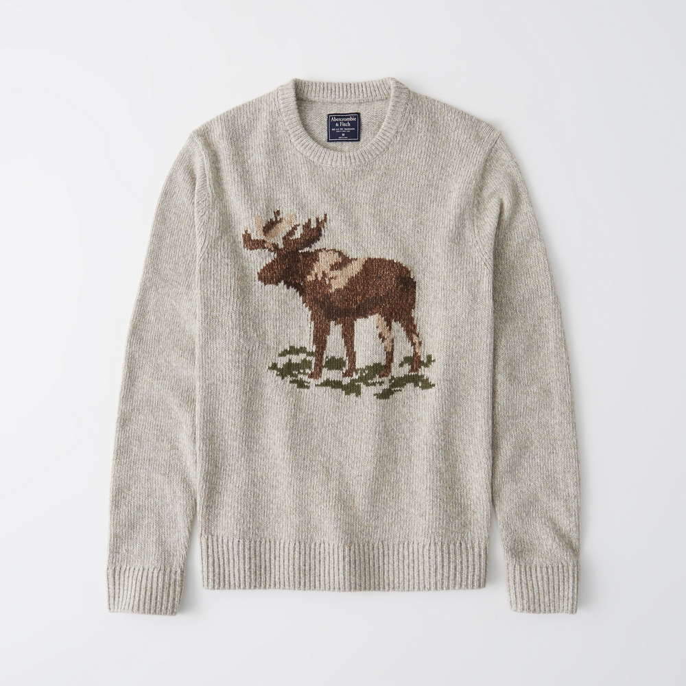Mens Moose Intarsia Sweater | Mens New 