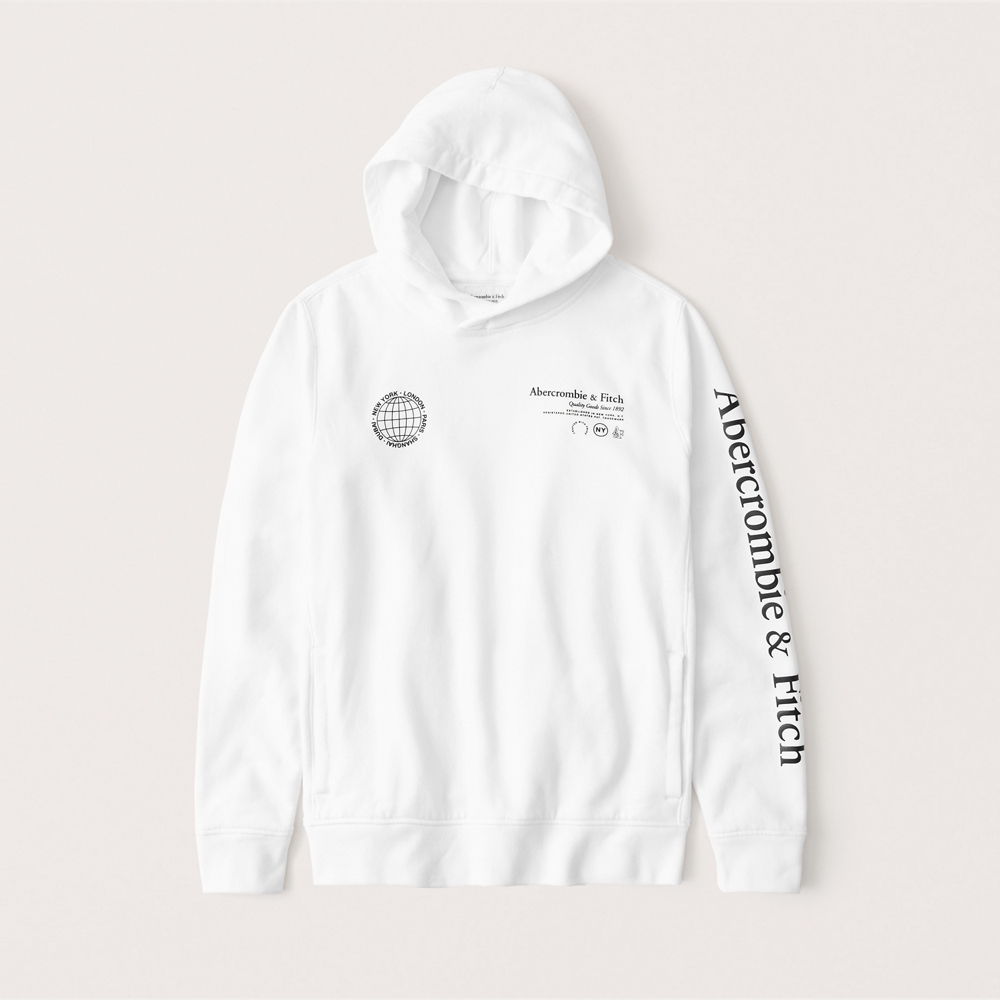 abercrombie hoodie white