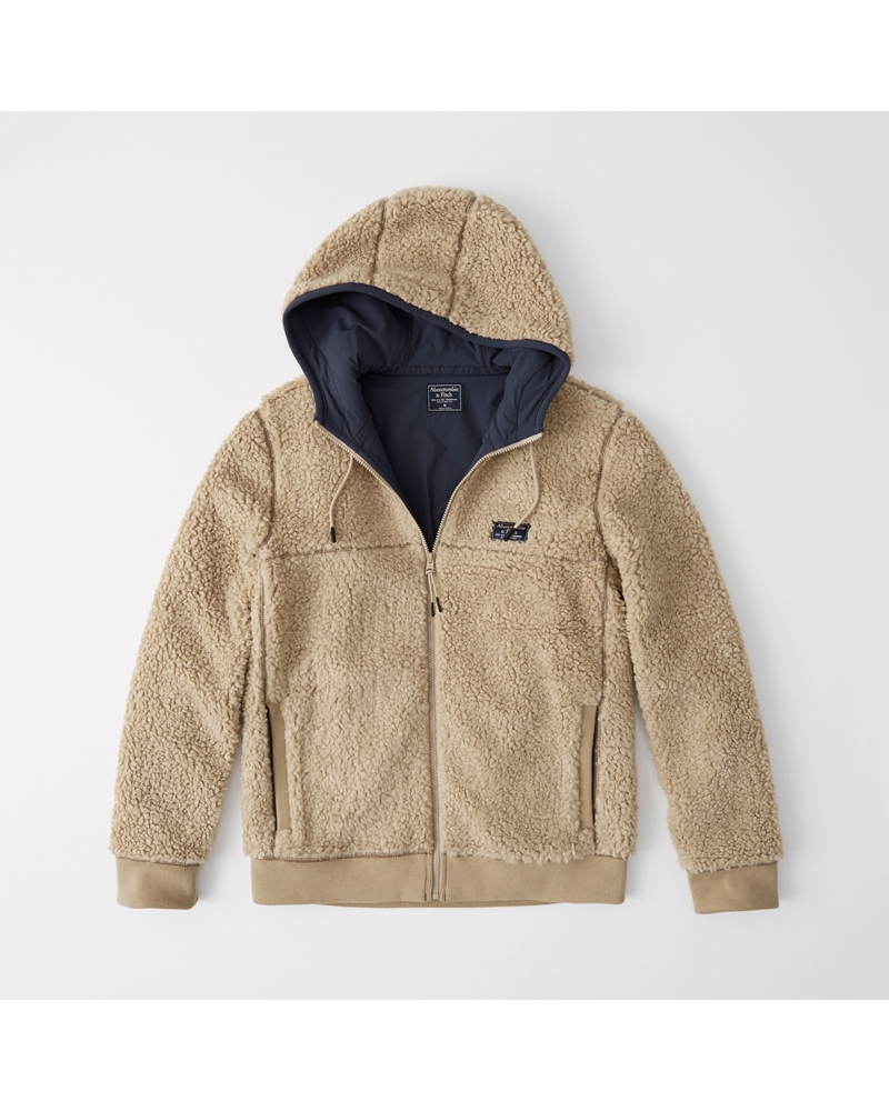 abercrombie full zip sherpa jacket