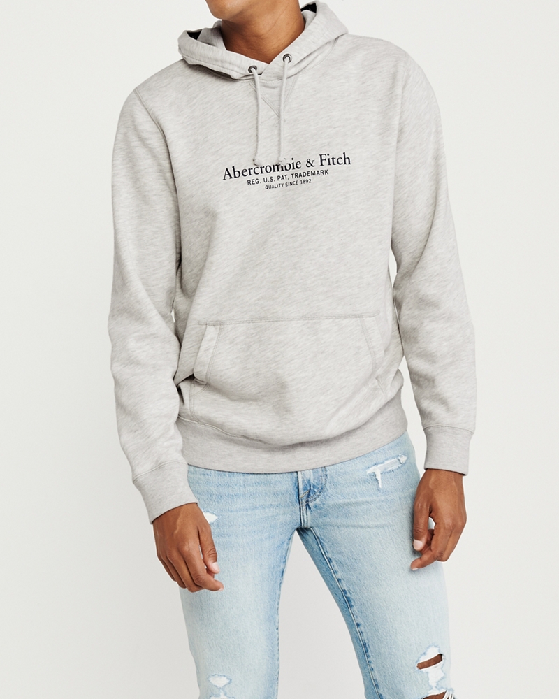 abercrombie logo tape hoodie