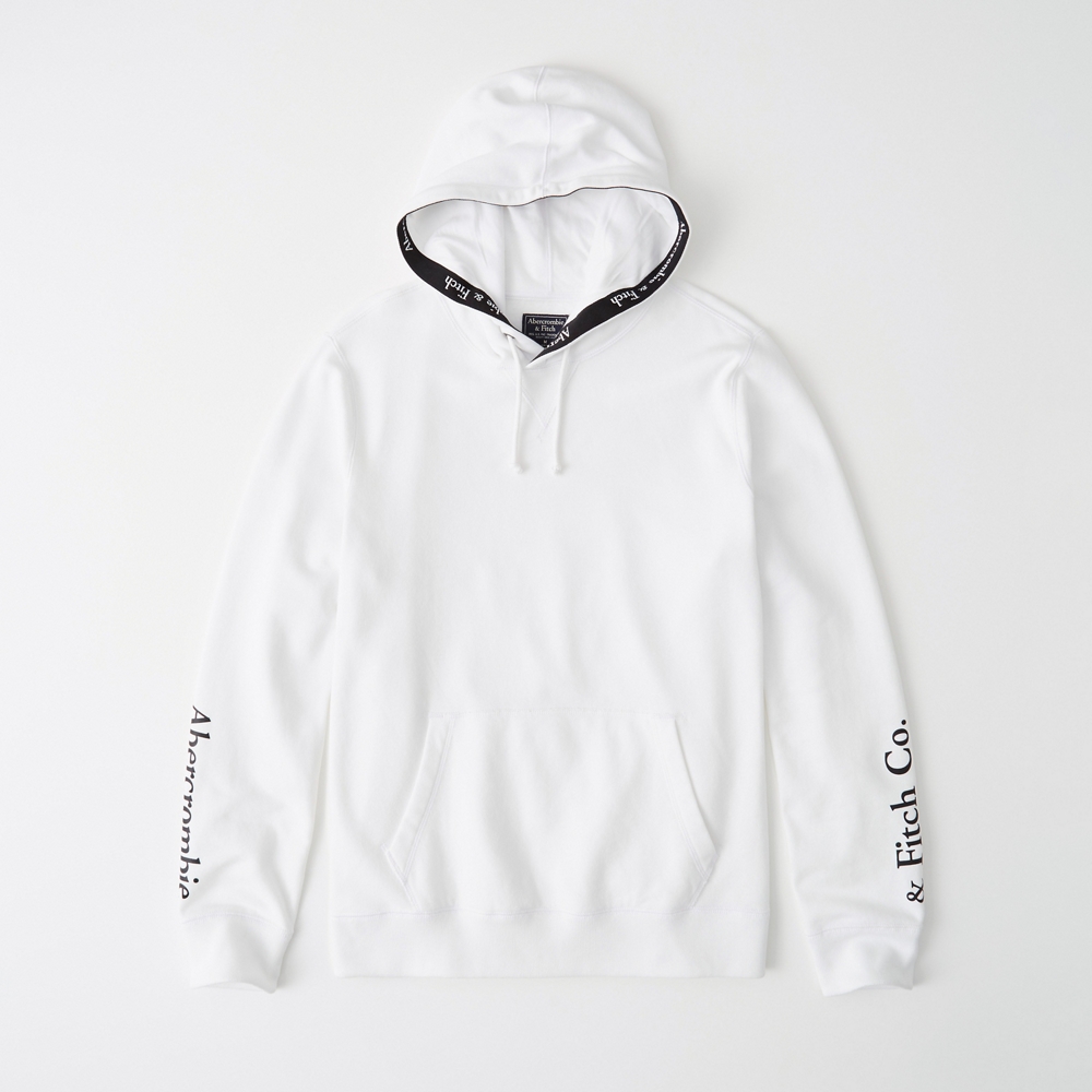 abercrombie logo tape hoodie