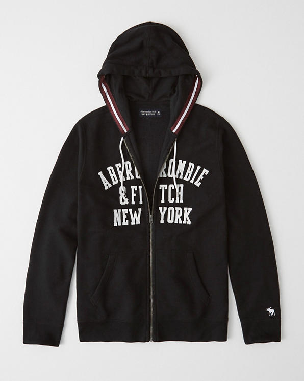 Herren Weicher A&F Hoodie mit Logo und durchgehendem Herren Weicher A&F Hoodie mit Logo und durchgehendem