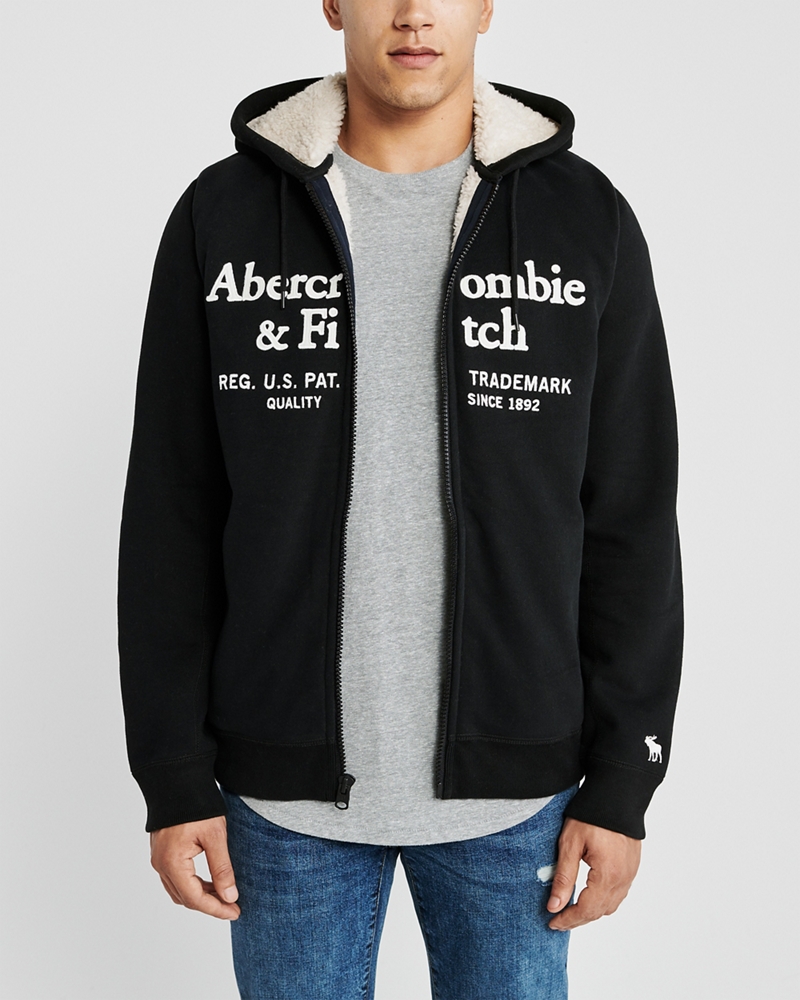 Sherpa-Lined Logo Hoodie