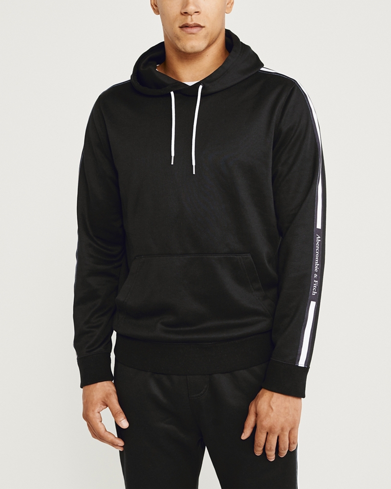 abercrombie logo tape hoodie