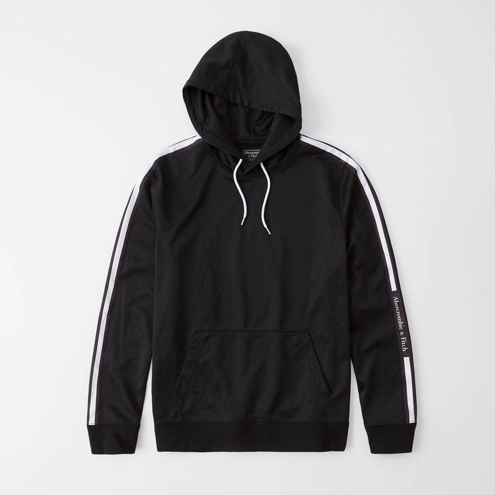 abercrombie logo tape hoodie