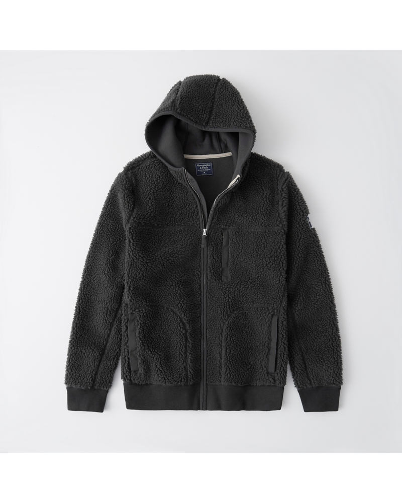 abercrombie full zip sherpa jacket