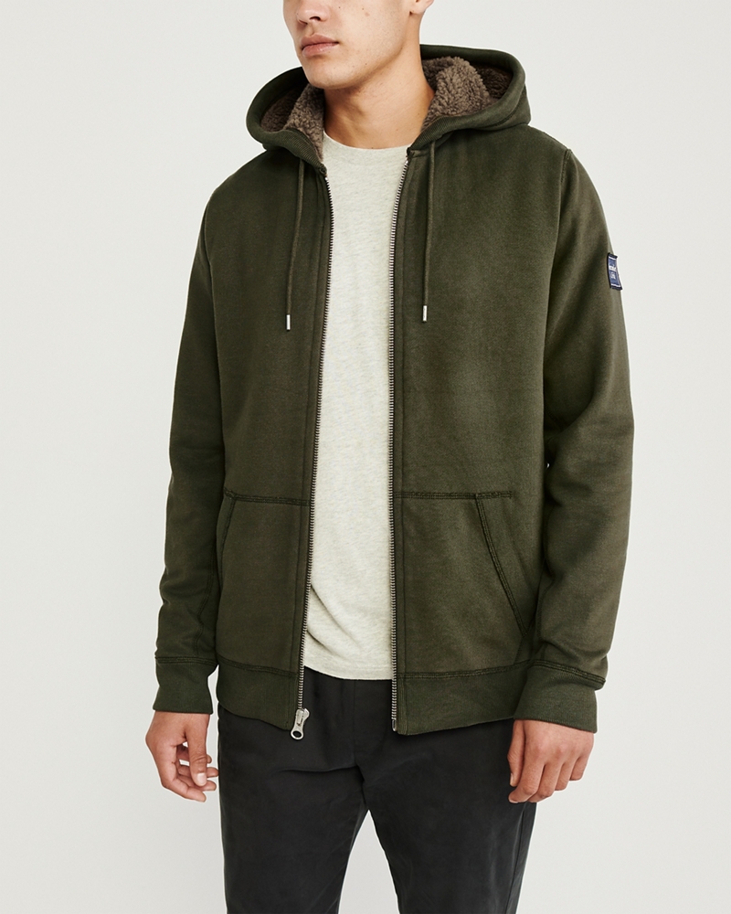 Sherpa-Lined Full-Zip Hoodie