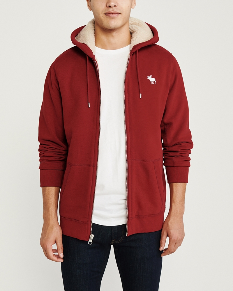 Sherpa-Lined Full-Zip Icon Hoodie