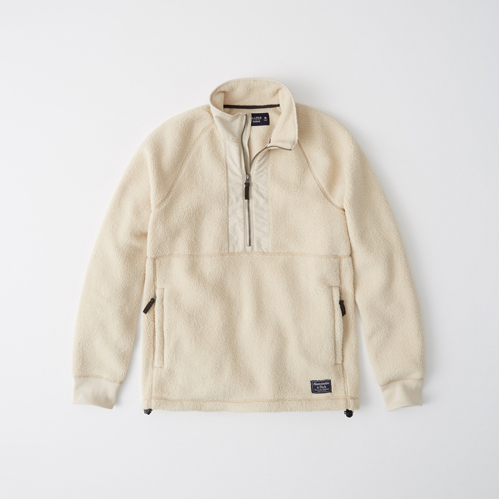 abercrombie and fitch sherpa half zip
