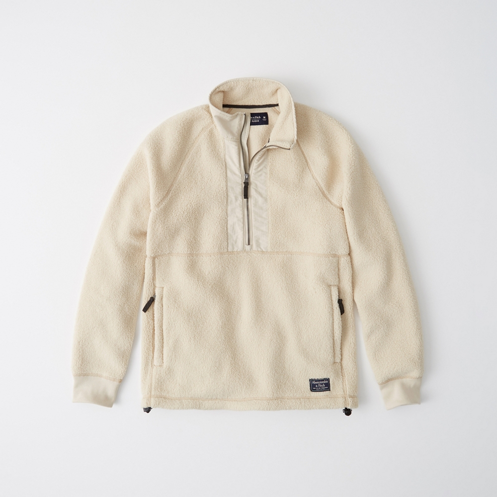 abercrombie half zip sherpa