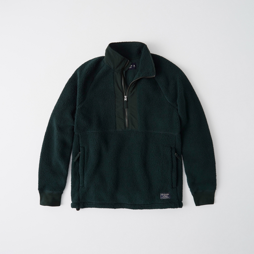 sherpa half zip pullover abercrombie