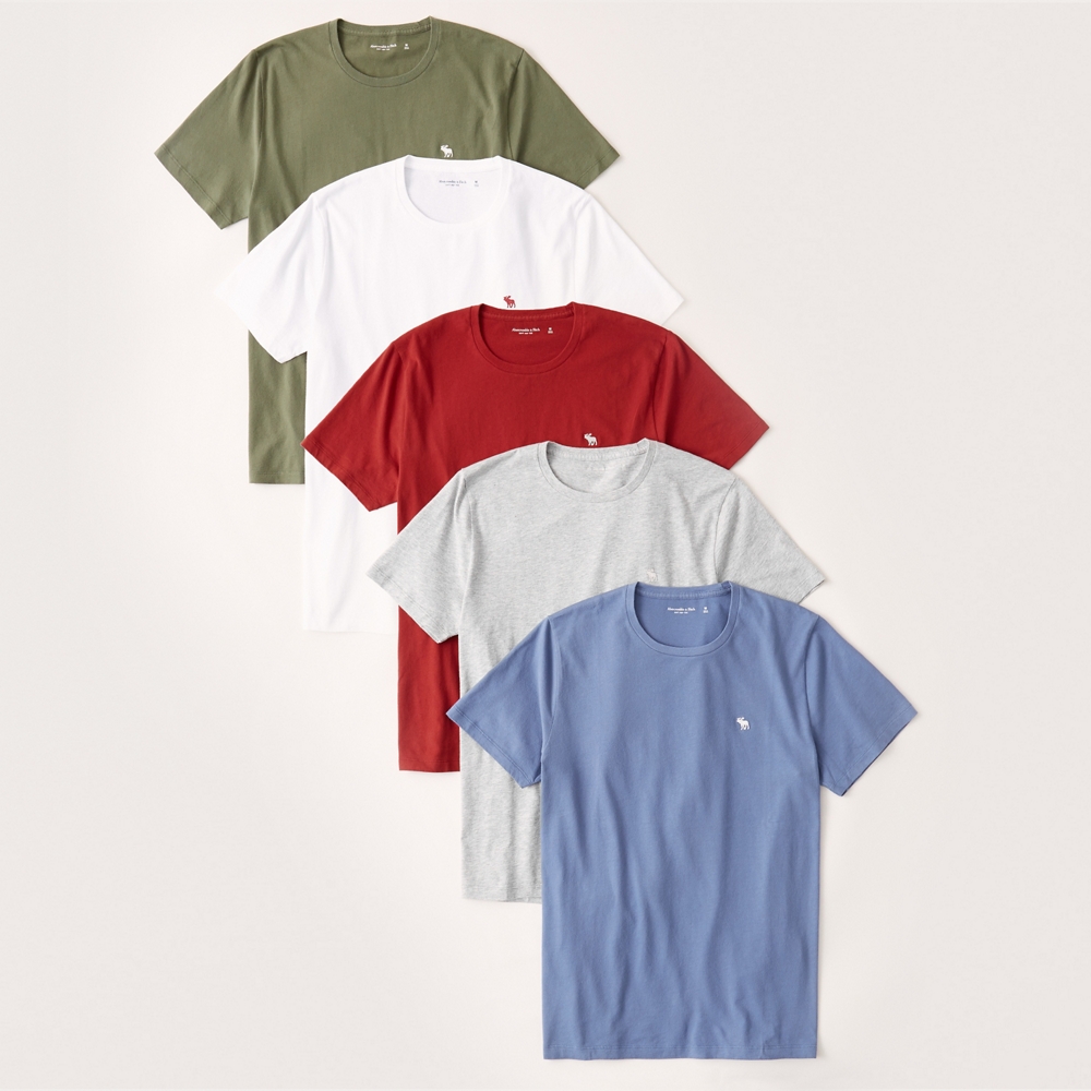 a&f crew tee 3 pack