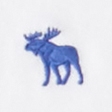 WHITE WITH BLUE MOOSE
