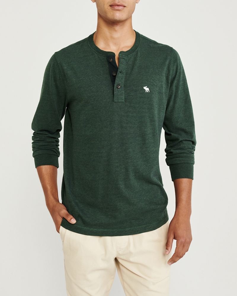 camiseta henley hombre