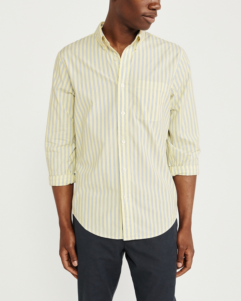 camisa rayas amarilla hombre