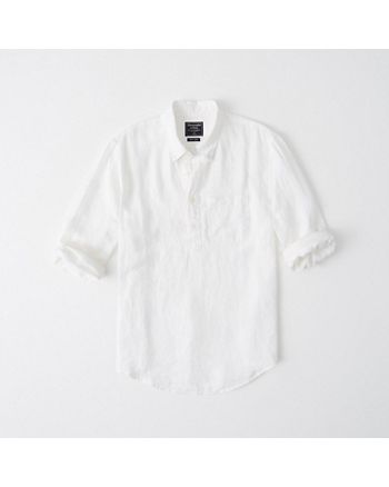 Mens Popover Linen Shirt | Mens Clearance | Abercrombie.com