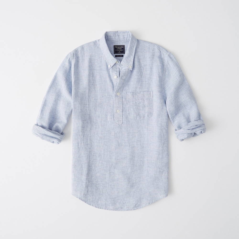 abercrombie and fitch mens linen shirt