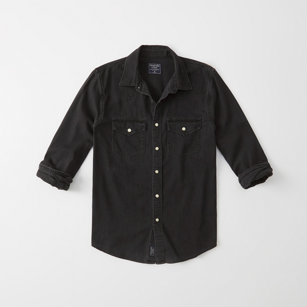 denim button up mens