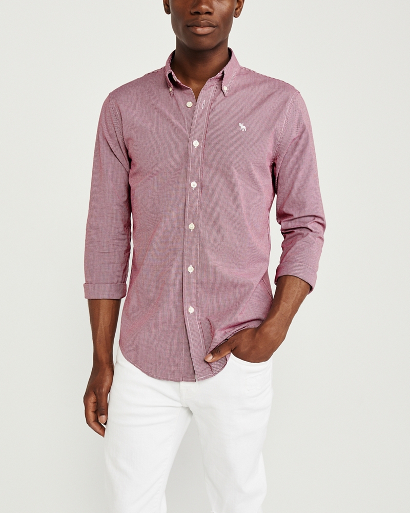 poplin shirt abercrombie and fitch