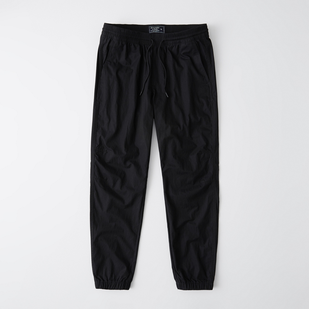 black nylon joggers