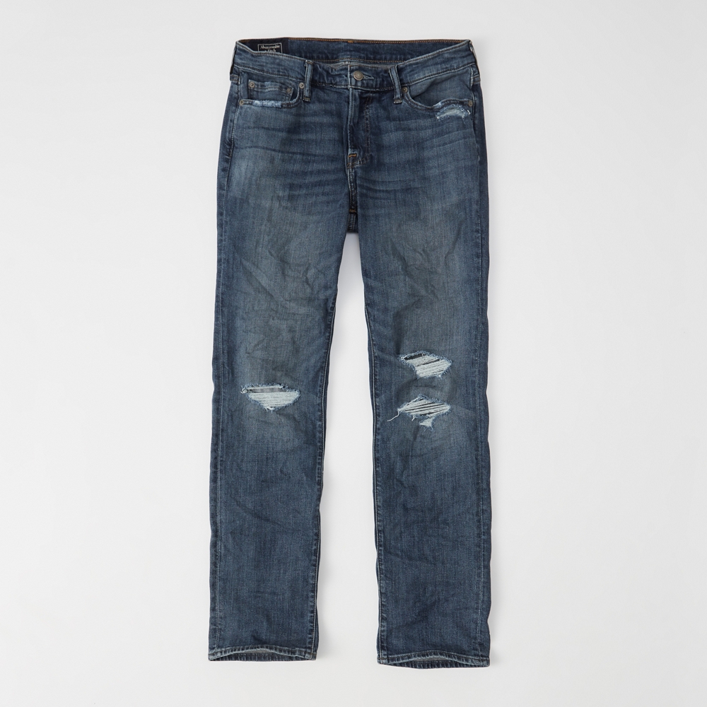 Mens Ripped Straight Jeans | Mens Sale 